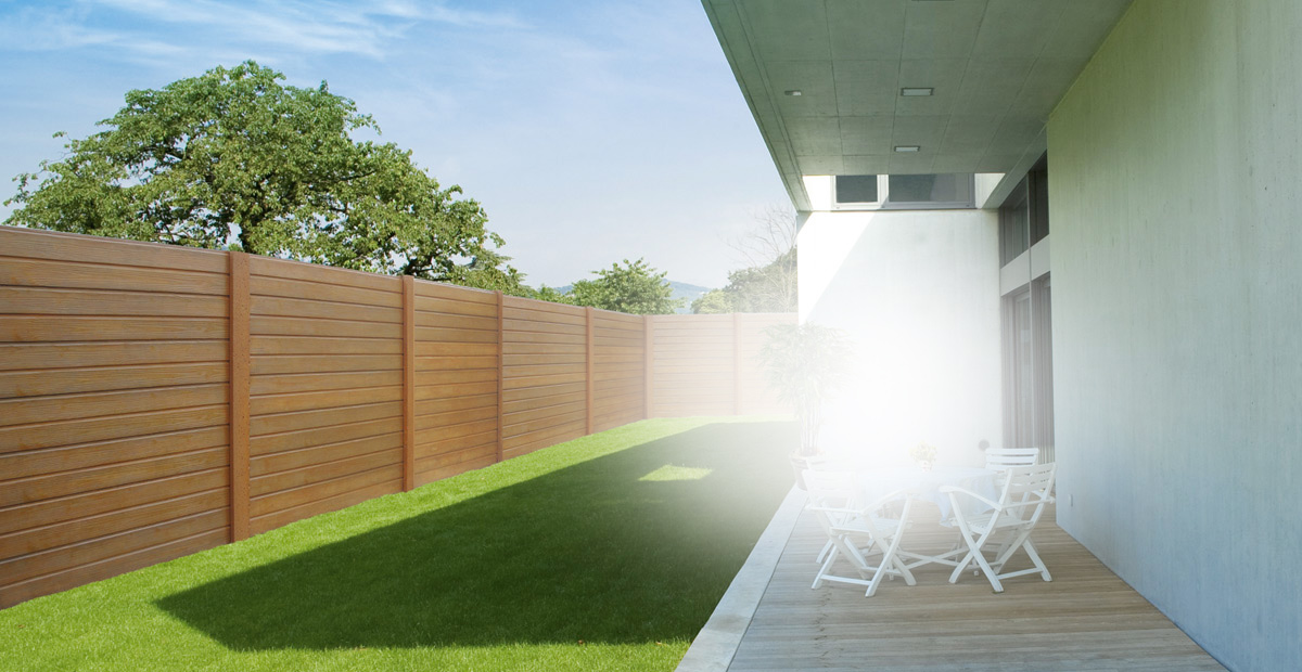 Garage et construction modulaire béton et béton aspect bois Clôture Contemporaine idées