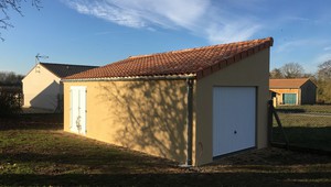 Garage en béton 1 pente couverture tuiles