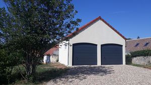 Garage double en béton 2 pentes 66%